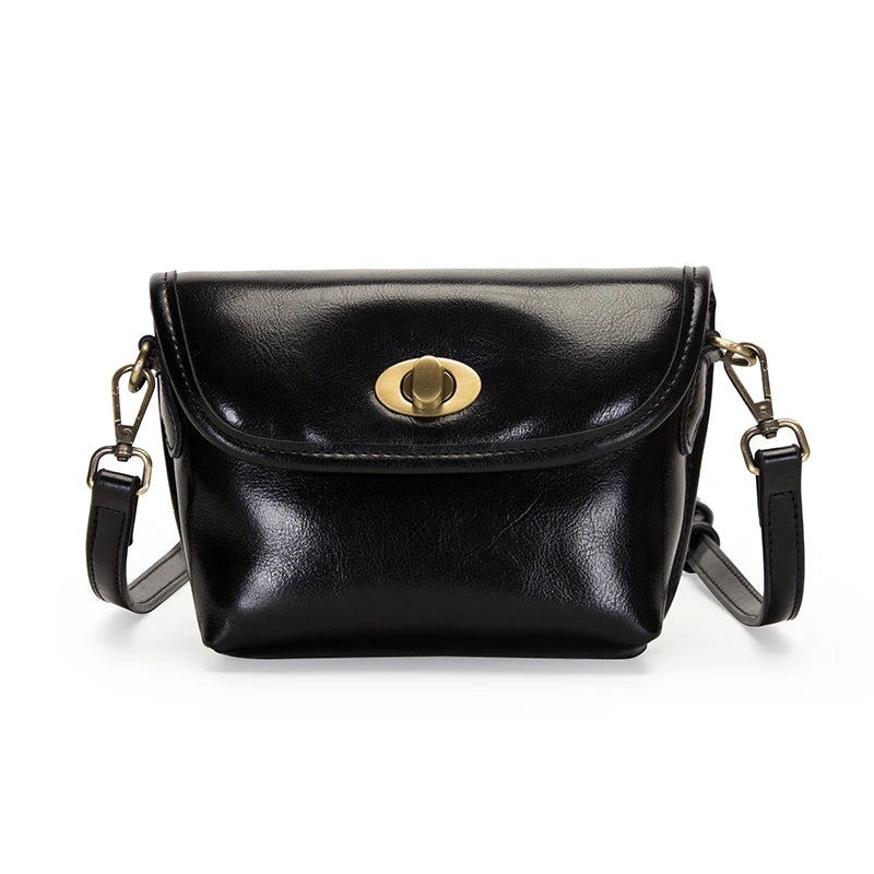 Wax Leather Women Shoulder Crossbody Bag 2022