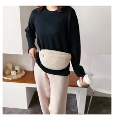 Solid Shoulder Bags Chest Bag Female Handbags PU Leather Bags Waist