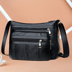 Braided Pocket Shoulder Bag PU Leather Clutch Totes