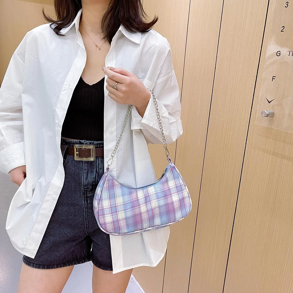 Solid Shoulder Purse Women Underarm Bag Ladies Top-handle Clutches