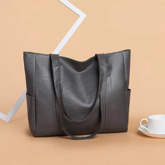 Solid Top-handle Bag PU Leather Shoulder Bags Satchel Street Handbag