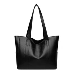 Solid Top-handle Bag PU Leather Shoulder Bags Satchel Street Handbag