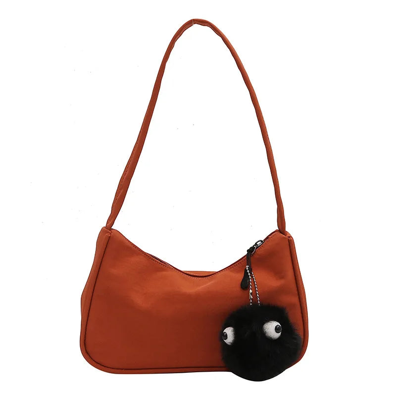 Nylon Shoulder Purse Zipper Street Commuter Clutch Small Bag Women
