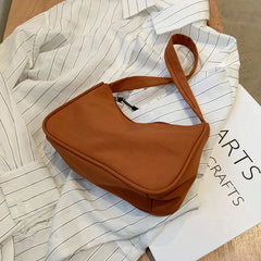 Nylon Shoulder Purse Zipper Street Commuter Clutch Small Bag Women