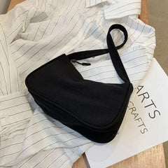 Nylon Shoulder Purse Zipper Street Commuter Clutch Small Bag Women