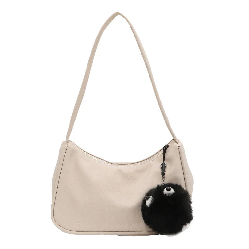 Nylon Shoulder Purse Zipper Street Commuter Clutch Small Bag Women