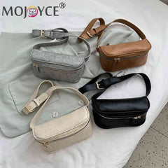 Women's PU Leather Waist Bag Zipper Fanny Phone Belt Bum Pouch