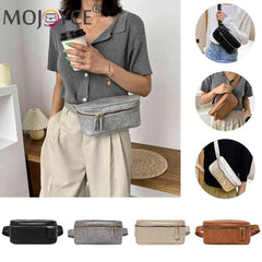 Women's PU Leather Waist Bag Zipper Fanny Phone Belt Bum Pouch