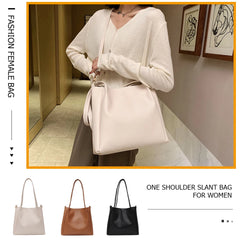 Solid Crossbody Bags Women Large Capacity Totes PU Shoulder Handbag