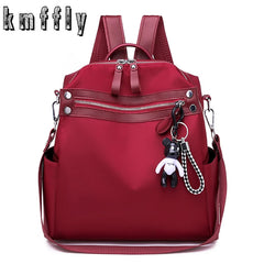 Solid Oxford Women Backpack Small Bagpack Schoolbag for Girls Multifunction