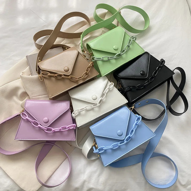 Solid Women Shoulder Bag Chain Ladies Handbags And Purse