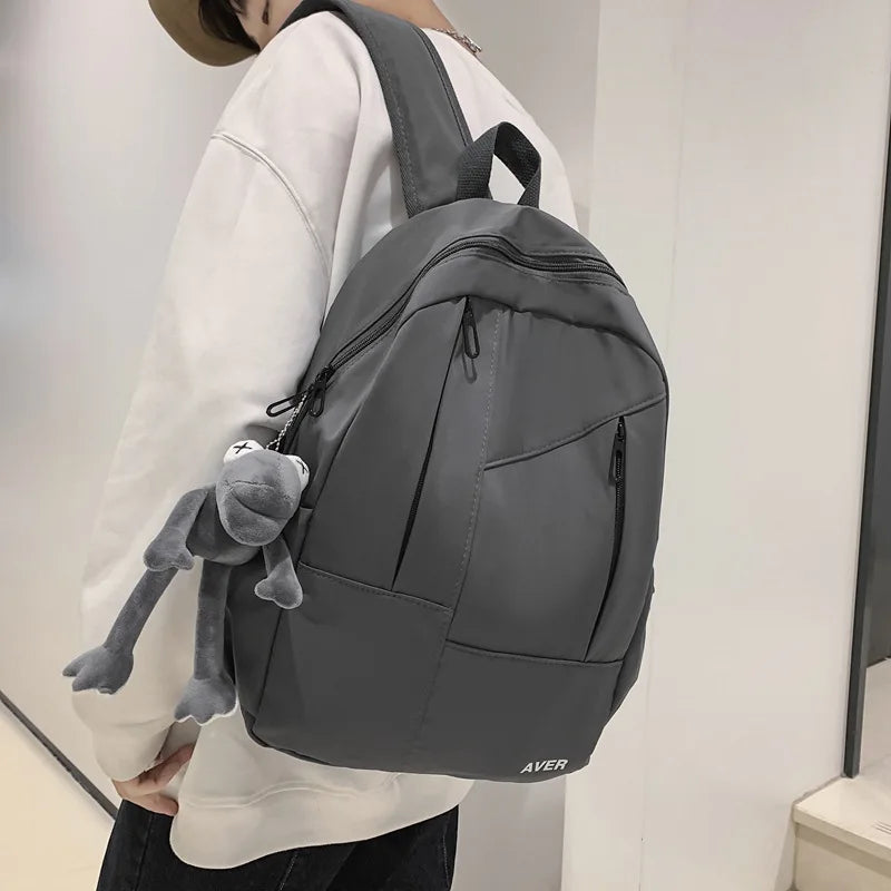 Solid Women's Backpack Bags Large Capacity Outdoor Travel Schoolbags