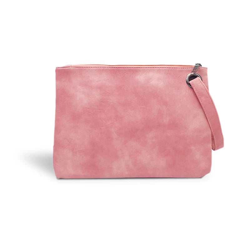 Solid Leather Envelope Clutch Bag for Women Evening Handbag