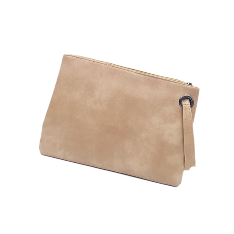 Solid Leather Envelope Clutch Bag for Women Evening Handbag