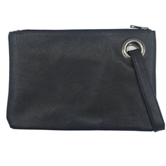 Solid Leather Envelope Clutch Bag for Women Evening Handbag