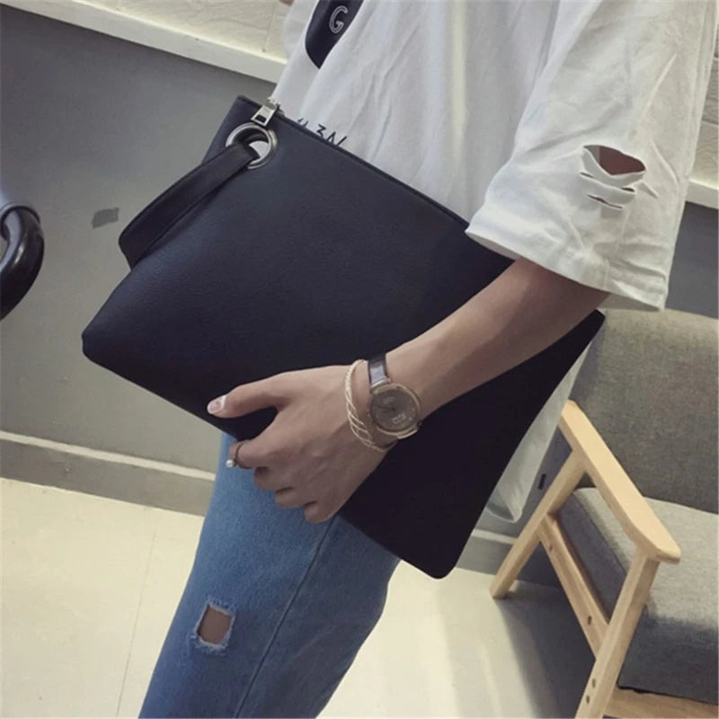 Vintage Leather Envelope Clutch Bag for Women