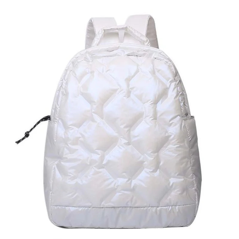 Soft Fluffy Space Cotton Backpack Unisex School Bag Winter Quilted