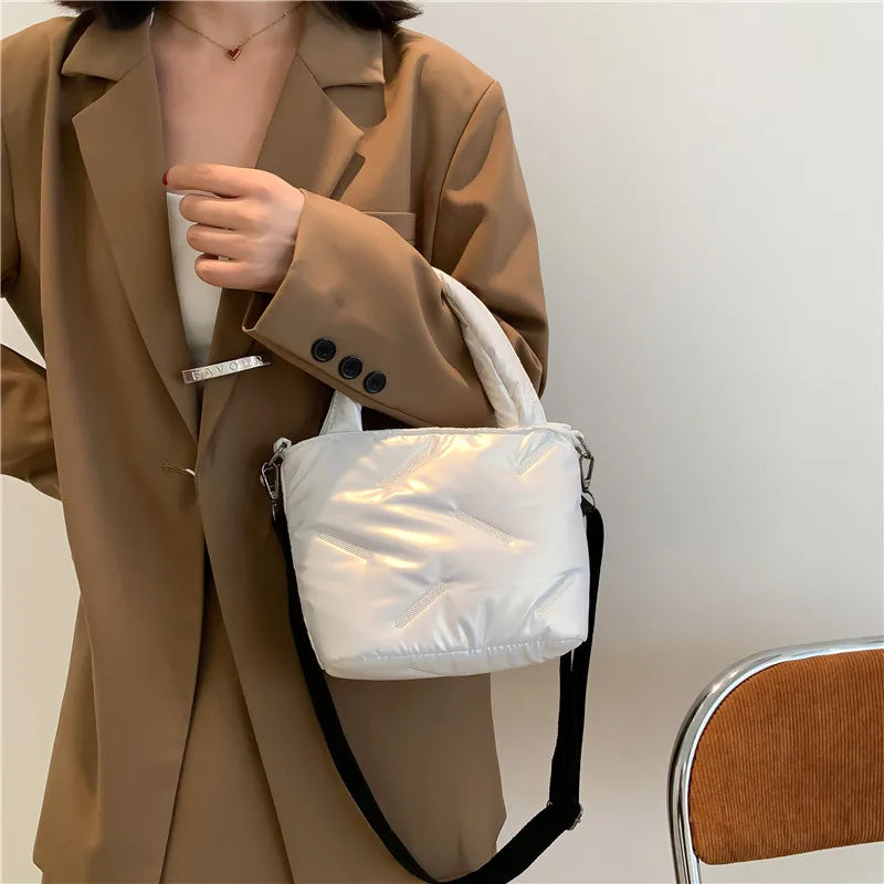 High Solid Bucket Shoulder Crossbody Bag Woman