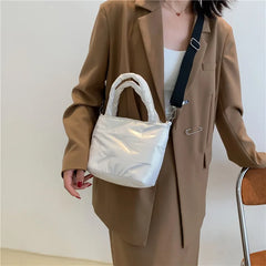 High Solid Bucket Shoulder Crossbody Bag Woman