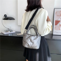 High Solid Bucket Shoulder Crossbody Bag Woman