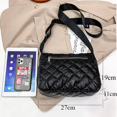 Winter Nylon Crossbody Bag For Women Lady Quilted Padded Bags