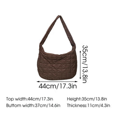 Soft Quilted Crossbody Bag Women Nylon Shoulder Shopper Bag