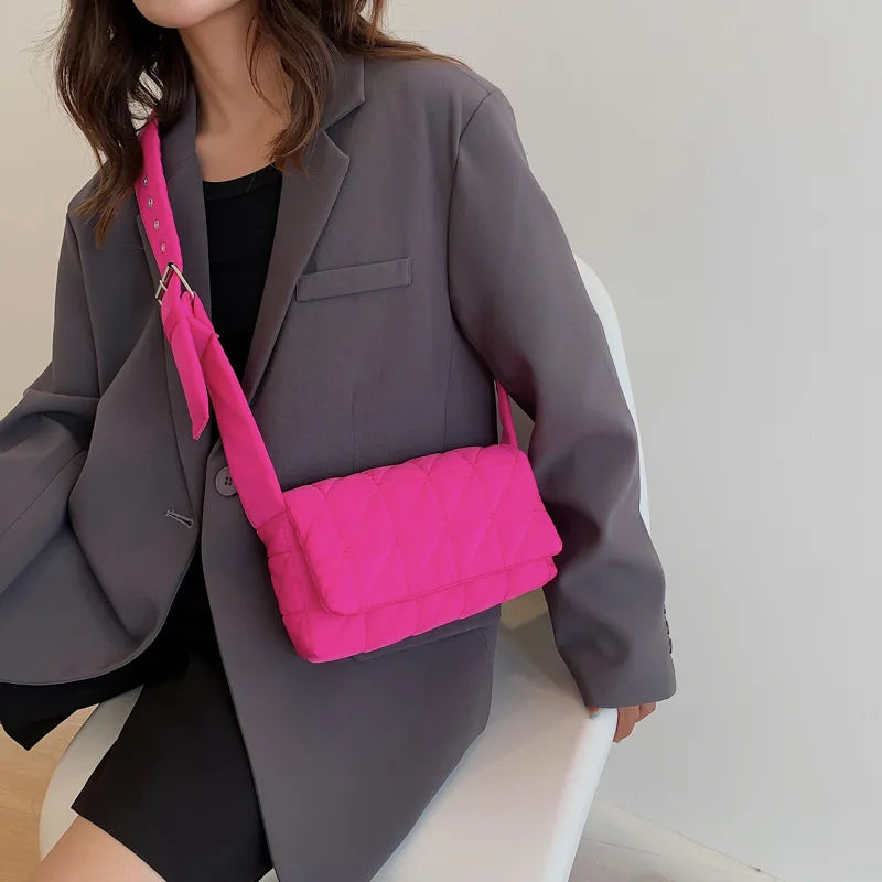 Winter Nylon Padded Quilted Shopper Bags for Women