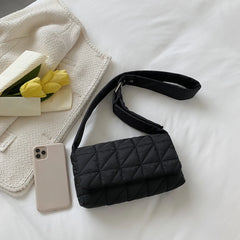 Quilted Cotton Shoulder Bags Winter Nylon Padded Shopper Crossbody Handbag