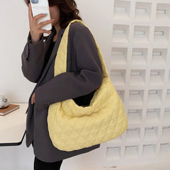 Winter Nylon Quilted Shoulder Bag for Women