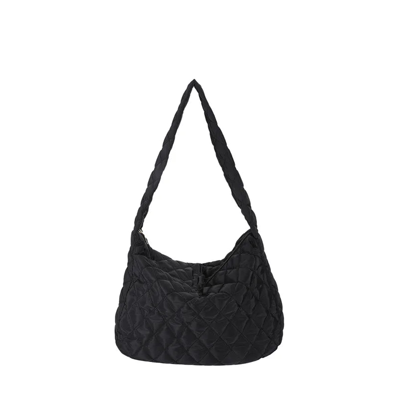 Winter Nylon Quilted Shoulder Bag for Women