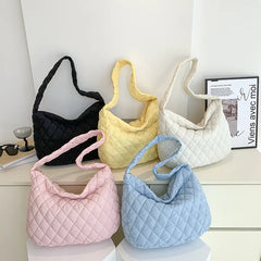 Winter Nylon Quilted Shoulder Bag for Women