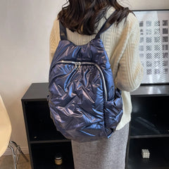 Winter Down Cotton Women Backpacks School Bags for Teenager