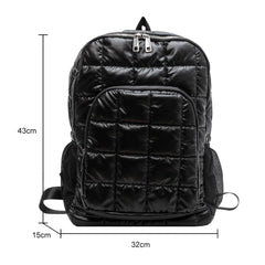 Fluffy Winter Women Backpack Padded School Bag Travel Big Purse Nylon