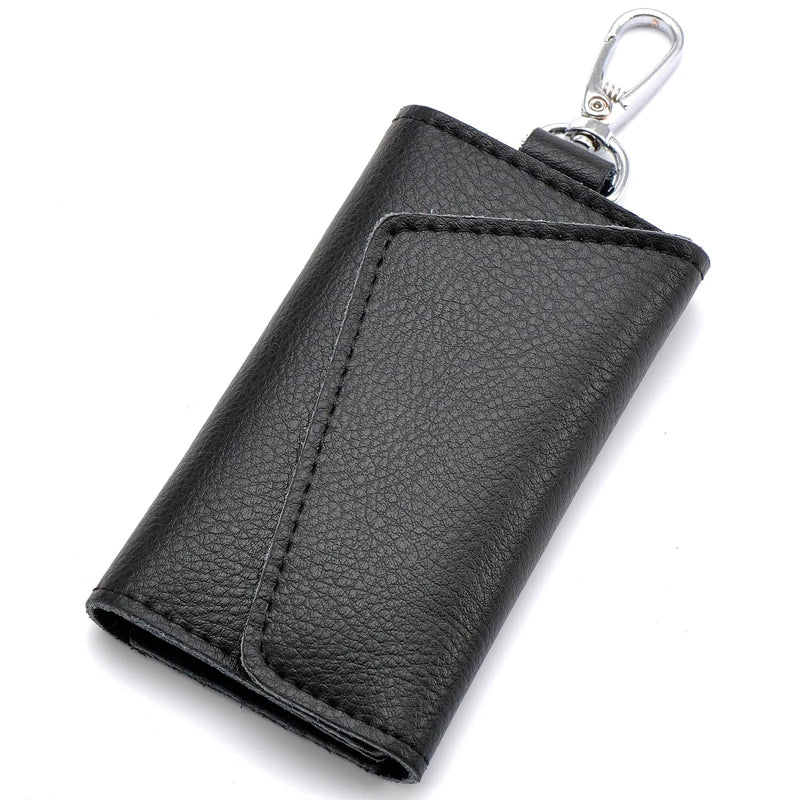 Split Cow Leather Key Holder Waist Bag Travel Organizer Pouch