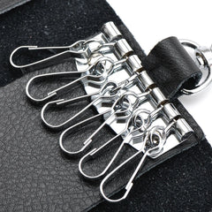 Split Cow Leather Key Holder Waist Bag Travel Organizer Pouch