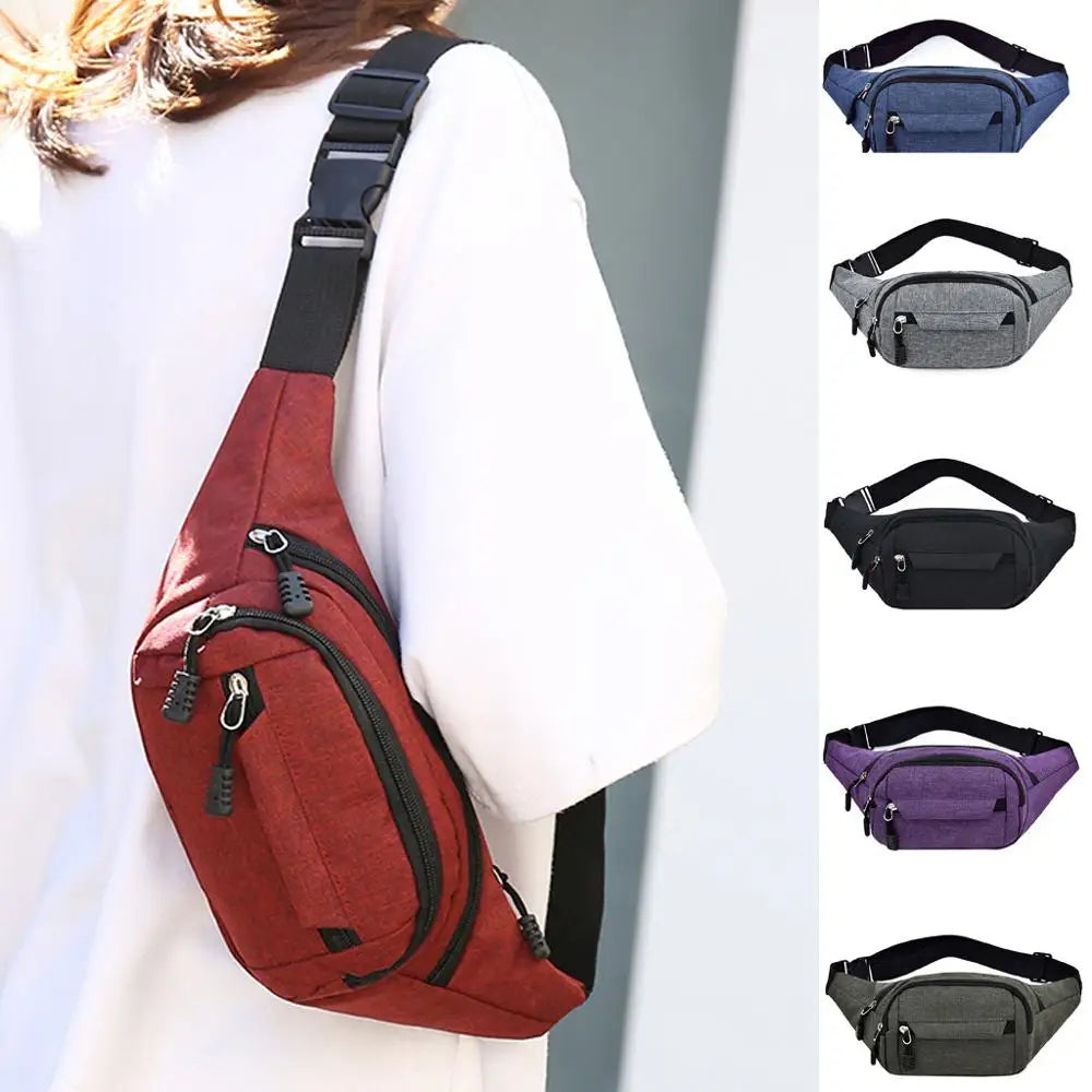 Sport Purse Waist Bag Women Anti-theft Zipper Belt Bag Crossbody Fanny Pack