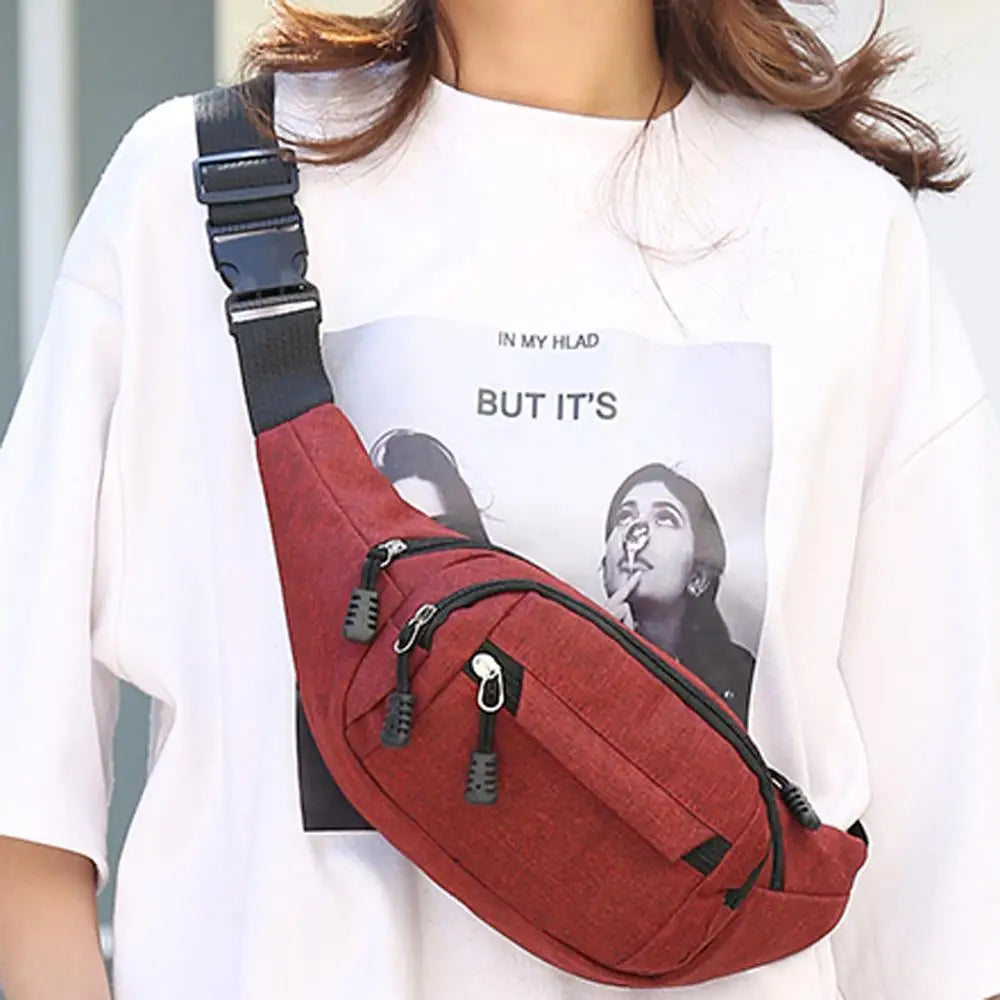 Sport Purse Waist Bag Women Anti-theft Zipper Belt Bag Crossbody Fanny Pack