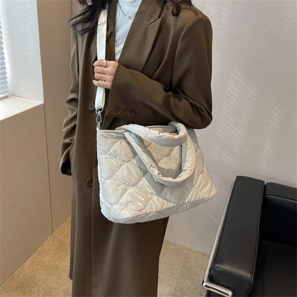 Spring Shoulder Bag for Women, Light Tote Quilted Crossbody