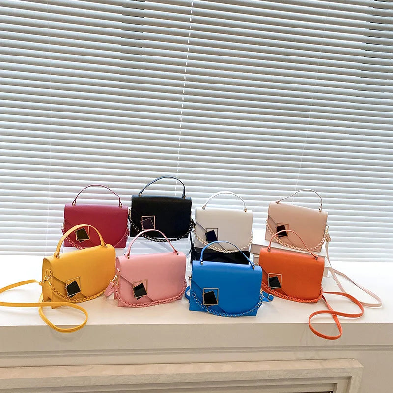 Square Shoulder Bag Chain Handle Small Handbags And Purses