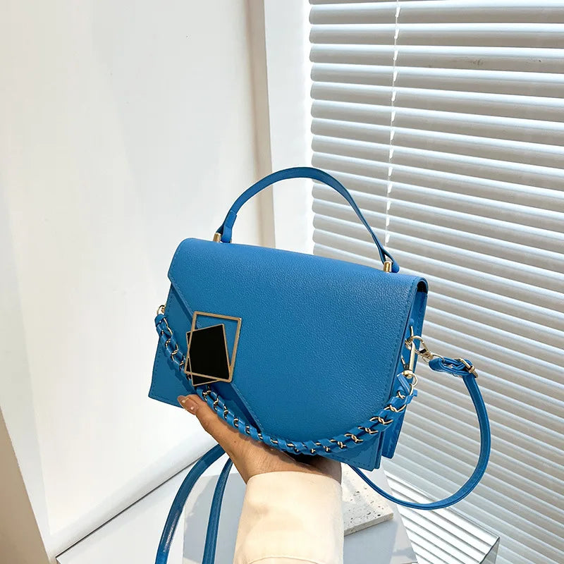 Square Shoulder Bag Chain Handle Small Handbags And Purses