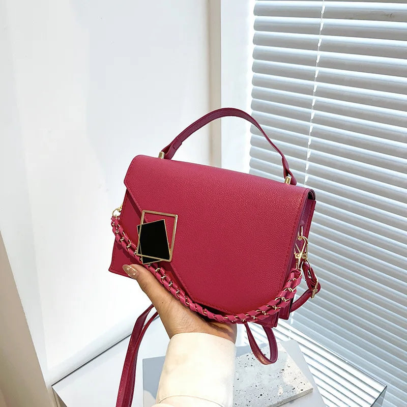 Square Shoulder Bag Chain Handle Small Handbags And Purses