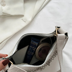 Stone Pattern Shoulder Bags for Women, Butterfly Chains Armpit Handbag