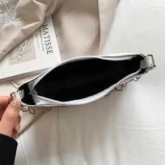 Stone Pattern Shoulder Underarm Bags for Women Retro PU Leather Chain Small Hand