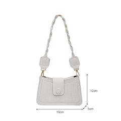 Stone Pattern Women Shoulder Bag PU Retro Woven Strap
