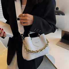 Stone Pattern PU Leather Bucket Crossbody Bags for Women Totes Women's Shoulder