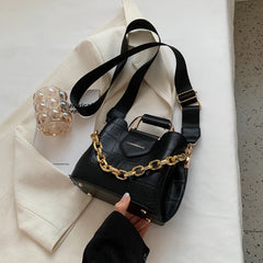 Stone Pattern PU Leather Bucket Crossbody Bags for Women Totes Women's Shoulder