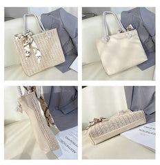 Woven Basket Tote Summer Beach Bags Lady Handbags