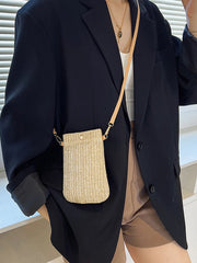 Straw Crossbody Bag for Women Summer Beach Travel Purse Shoulder Messenger