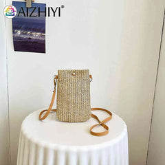 Straw Crossbody Bag for Women Summer Beach Travel Purse Shoulder Messenger