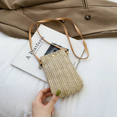 Straw Crossbody Bag for Women Summer Beach Travel Purse Shoulder Messenger